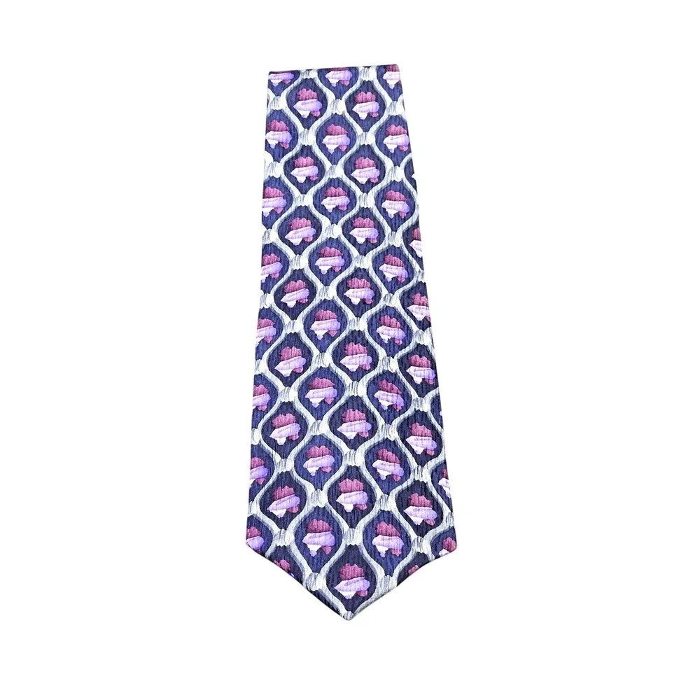 Cocktail Collection Tie Purple Geometric Abstract Silk Formal Business Office